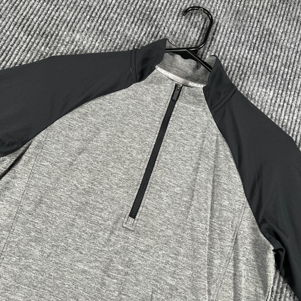 Adidas Pullover Shirt Womens Small Long Sleeve Gray Black Colorblock Golf 1/4